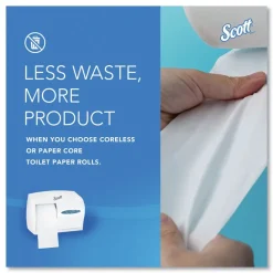 09605 11 1/10 in. x 6 in. x 7 5/8 in. Essential Coreless SRB Tissue Dispenser - White Paper & Dispensers