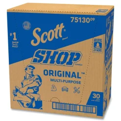 Hot 75130 9.4 in. x 11 in. Standard Shop Towels - Blue (55/Roll 30 Rolls/Carton) Cleaning & Janitorial Supplies