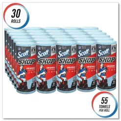Hot 75130 9.4 in. x 11 in. Standard Shop Towels - Blue (55/Roll 30 Rolls/Carton) Cleaning & Janitorial Supplies
