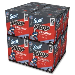 New 9 in. x 12 in. 1-Ply Shop Towels Original - Unscented/Blue (200/Box) Cleaning & Janitorial Supplies