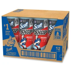 Online 9.4 in. x 11 in. Standard Shop Towels - Blue (55/Roll 12 Rolls/Carton) Cleaning & Janitorial Supplies