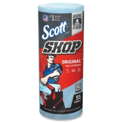 Online 9.4 in. x 11 in. Standard Shop Towels - Blue (55/Roll 12 Rolls/Carton) Cleaning & Janitorial Supplies