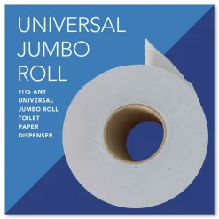 67805 2-Ply 3.55 in. x 1000 ft. Septic Safe Essential 100% Recycled Fiber JRT Bathroom Tissue for Business - White (12/Carton) Cleaning & Janitorial Supplies