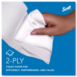 Hot Essential 3.55 in. x 1000 ft. 2-Ply Septic Safe JRT Jumbo Roll Bathroom Tissue - White (12 Rolls/Carton) Cleaning & Janitorial Supplies