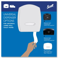 Hot Essential 3.55 in. x 1000 ft. 2-Ply Septic Safe JRT Jumbo Roll Bathroom Tissue - White (12 Rolls/Carton) Cleaning & Janitorial Supplies