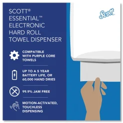 Hot Essential 12.7 in. x 9.57 in. x 15.76 in. Electronic Hard Roll Towel Dispenser - Black (1/Carton) Paper & Dispensers