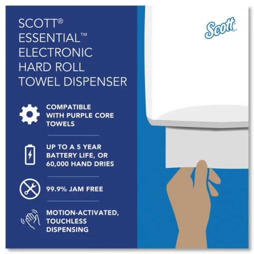 Hot Essential 12.7 in. x 9.57 in. x 15.76 in. Electronic Hard Roll Towel Dispenser - Black (1/Carton) Paper & Dispensers