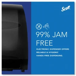 Hot Essential 12.7 in. x 9.57 in. x 15.76 in. Electronic Hard Roll Towel Dispenser - Black (1/Carton) Paper & Dispensers