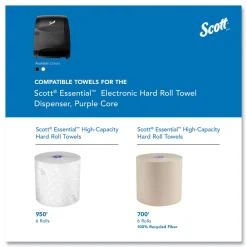 Hot Essential 12.7 in. x 9.57 in. x 15.76 in. Electronic Hard Roll Towel Dispenser - Black (1/Carton) Paper & Dispensers