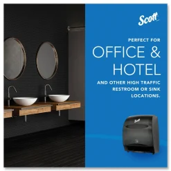 Hot Essential 12.7 in. x 9.57 in. x 15.76 in. Electronic Hard Roll Towel Dispenser - Black (1/Carton) Paper & Dispensers