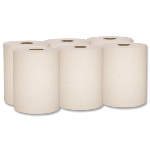 New Essential 100% Recycled Fiber Hard Roll Towel, 1-Ply, 8-in x 800-ft, 1.5-in Core, Brown, 6 Rolls/Carton Paper & Dispensers