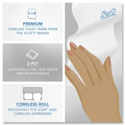 Best Essential Coreless SRB Septic Safe 2-Ply Bathroom Tissue - White (36/Carton) Paper & Dispensers