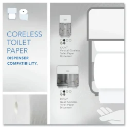 Best Essential Coreless SRB Septic Safe 2-Ply Bathroom Tissue - White (36/Carton) Paper & Dispensers