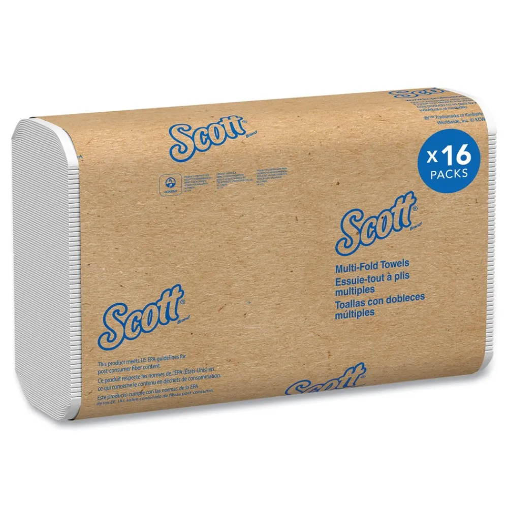 Online Essential 1-Ply 8 in. x 9.4 in. Multi-Fold Towels - White (16/Carton) Paper & Dispensers