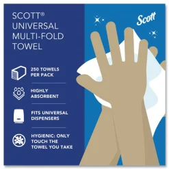 Online Essential 1-Ply 8 in. x 9.4 in. Multi-Fold Towels - White (16/Carton) Paper & Dispensers
