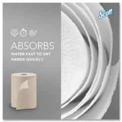 Online Essential 1-Ply 8 in. x 700 ft. 1.75 in. Core 100% Recycled Fiber Hard Roll Towel - Brown (6/Carton) Paper & Dispensers