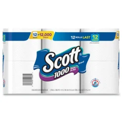 Hot 1-Ply 4.1 in. x 3.7 in. Septic Safe Toilet Paper - White (48/Carton) Paper & Dispensers
