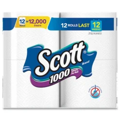 Hot 1-Ply 4.1 in. x 3.7 in. Septic Safe Toilet Paper - White (48/Carton) Paper & Dispensers