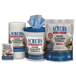Hand Cleaner Towels in-a-Bucket Refill 1-Ply 10 x 12 Citrus Blue/White 72/Pack 6 Packs/Carton Cleaning & Janitorial Supplies