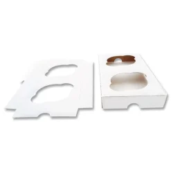 Sale 7.88 in. x 3.88 in. x 0.88 in. 2-Cupcake Paper Holder Inserts - White/Brown (200/Bundle) Tabletop And Serveware