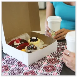 Discount 12 in. x 12 in. x 4 in. Paper Standard Bakery Boxes - White (100/Carton) Tabletop And Serveware