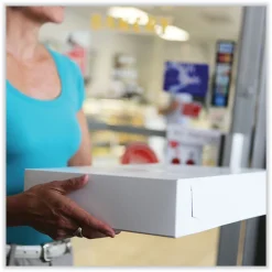 7 in. x 7 in. x 3 in. Paper Standard Bakery Boxes - White (250/Carton) Tabletop And Serveware