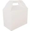 Online 10 lbs. Capacity 8.88 in. x 5 in. x 6.75 in. Paper Carryout Barn Boxes - White (150/Carton) Tabletop And Serveware