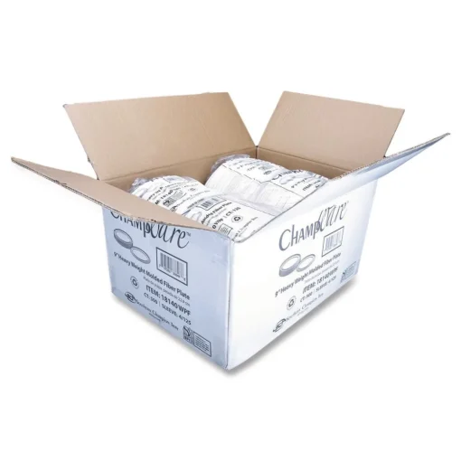 New ChampWare Molded Fiber Tableware, Molded Fiber Plate, 9-in dia, White, 125 Plates/Sleeve, 4 Sleeves/Carton Tabletop And Serveware