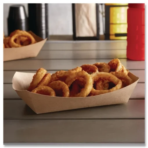Hot SCH 0529 Eco Food Trays with 5-lb. Capacity - Brown Kraft (500/Carton) Tabletop And Serveware