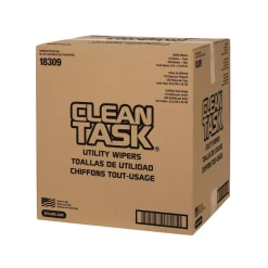Clearance 1-Ply 9 x 10.25 Clean Task Utility Wipers - White (24/Carton) Cleaning & Janitorial Supplies