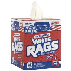 Hot 1-Ply 9.8 x 12 TOOLBOX Rags - White (6/Carton) Cleaning & Janitorial Supplies