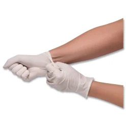 Stretch Vinyl Examination Gloves - Large, Cream (100/Box) Cleaning & Janitorial Supplies