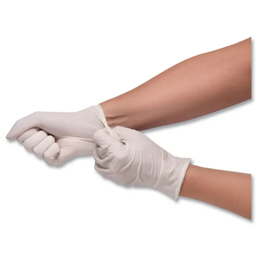 Stretch Vinyl Examination Gloves - Large, Cream (100/Box) Cleaning & Janitorial Supplies