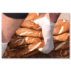 Stretch Vinyl Examination Gloves - Large, Cream (100/Box) Cleaning & Janitorial Supplies