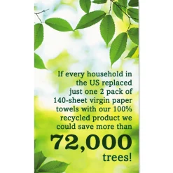 Best 13722 100% Recycled 11 in. x 5.4 in. 2-Ply Paper Kitchen Towel Rolls - White (156 Sheets/Roll, 24 Rolls/Carton) Paper & Dispensers