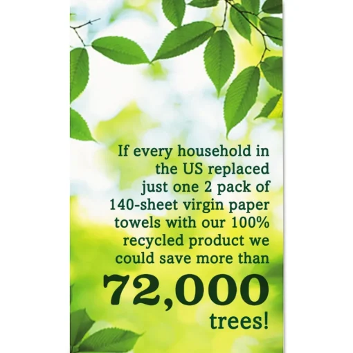 Best 13722 100% Recycled 11 in. x 5.4 in. 2-Ply Paper Kitchen Towel Rolls - White (156 Sheets/Roll, 24 Rolls/Carton) Paper & Dispensers