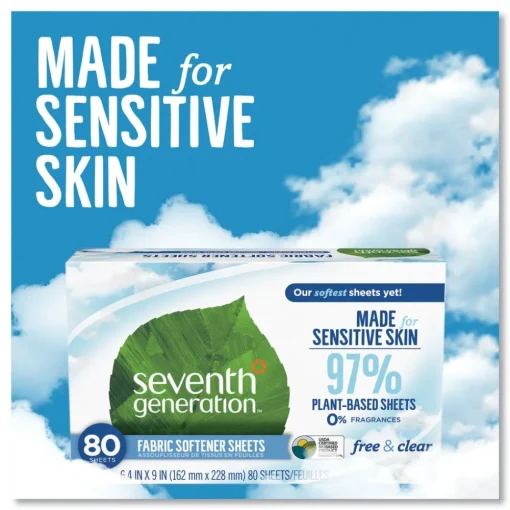 New Natural Fabric Softener Sheets - Unscented Cleaning & Janitorial Supplies