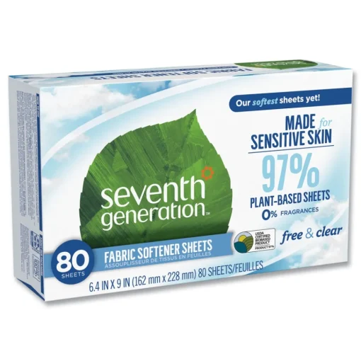 New Natural Fabric Softener Sheets - Unscented Cleaning & Janitorial Supplies