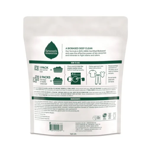Natural Laundry Detergent Powder Packs - Lavender Scent (8/Carton) Cleaning & Janitorial Supplies