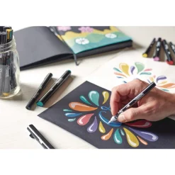 Hot Fine Brush Tip Creative Markers - Assorted Colors (5/Pack) Pens, Pencils & Markers