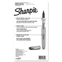 Sale Fine Bullet Tip Stainless Steel Single Marker Case Permanent Marker - Black (6/Pack) Pens, Pencils & Markers