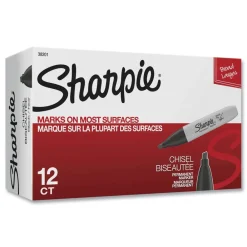 Discount Medium Chisel Tip Permanent Marker - Black (1-Dozen) Pens, Pencils & Markers
