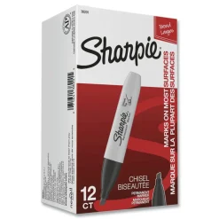 Discount Medium Chisel Tip Permanent Marker - Black (1-Dozen) Pens, Pencils & Markers