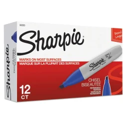 Outlet Medium Chisel Tip Permanent Marker - Blue (1-Dozen) Pens, Pencils & Markers