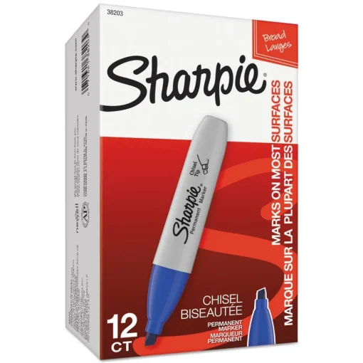 Outlet Medium Chisel Tip Permanent Marker - Blue (1-Dozen) Pens, Pencils & Markers