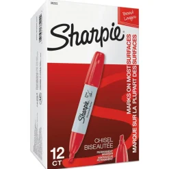 New Medium Chisel Tip Permanent Marker - Red (1-Dozen) Pens, Pencils & Markers