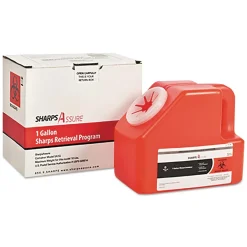 Outlet Sharps 1-Gallon Cardboard/Plastic Retrieval Program Containers - Red (1/Box) Trash & Waste Bins
