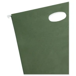 Hot 3.5 in. Capacity 1 Section 100 Percent Recycled Hanging Pockets with Full-Height Gusset - Standard Green/Letter Size (10/Box) Filing & Folders