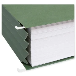Hot 3.5 in. Capacity 1 Section 100 Percent Recycled Hanging Pockets with Full-Height Gusset - Standard Green/Letter Size (10/Box) Filing & Folders