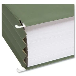 Hot 3.5 in. Capacity 1 Section Legal Size Hanging Pockets with Full-Height Gusset - Standard Green (10/Box) Filing & Folders